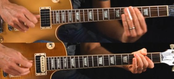 Split screen two guitars - Artist Study - Joe Perry
