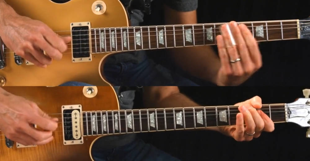 Split screen two guitars - Artist Study - Joe Perry