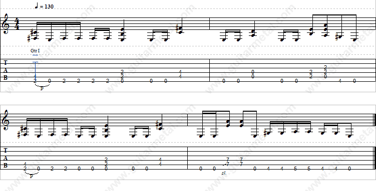 Guitar Tablature – Somewhere Closer – Guitar Backing Track